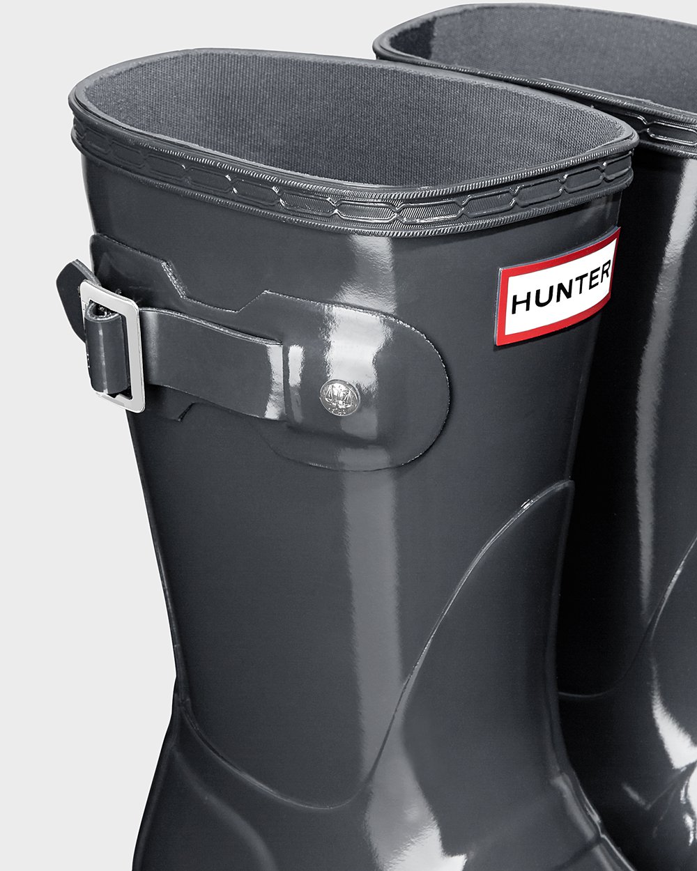 Hunter Original Gloss Short Rain Boots - Clearance Womens Grey - DVIUMY782